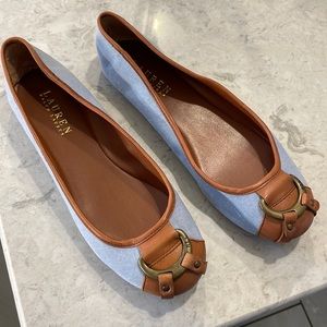 EUC Ralph Lauren canvas flats